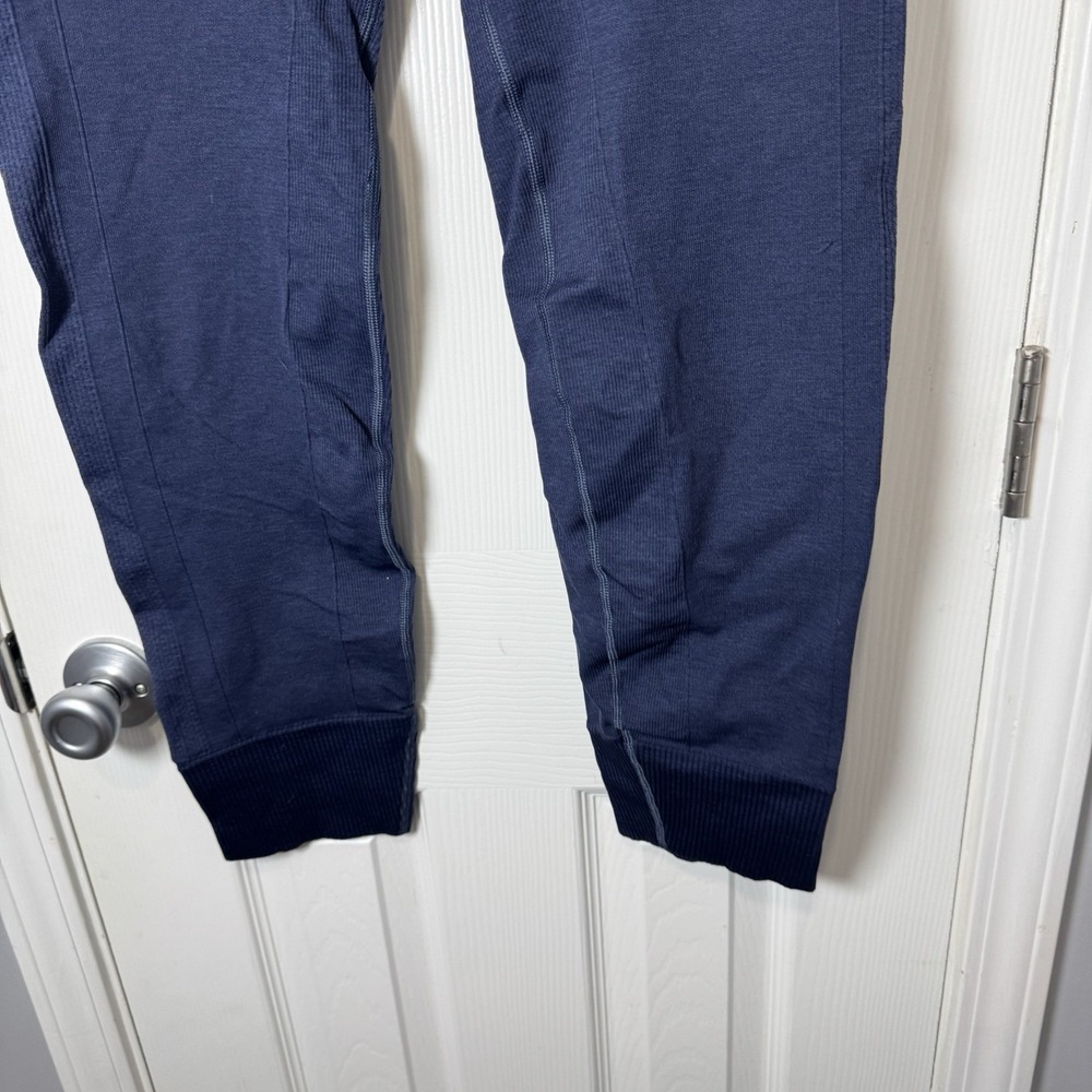 Lululemon Women's 12 Ribbed High Waist Cuffed Navy Thick Leggings 32x25 - Picture 3 of 6